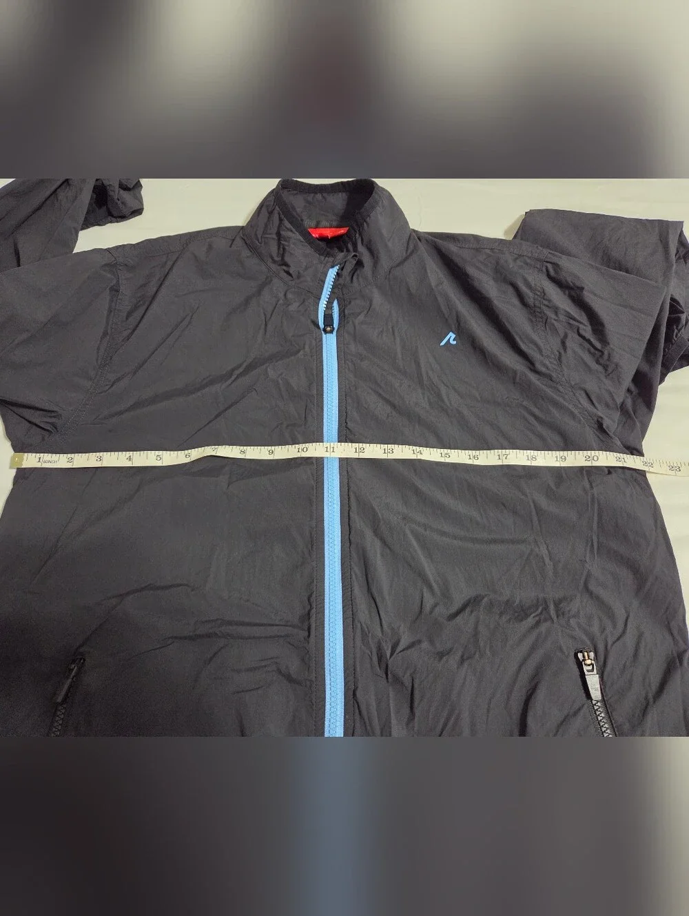 Redvanly Foster Windbreaker Lightweight Men's Black Jacket with Blue Trim. Sz M.